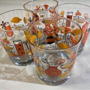 Shag Old Fashioned Cocktail Glass – Orange (Set of 4)